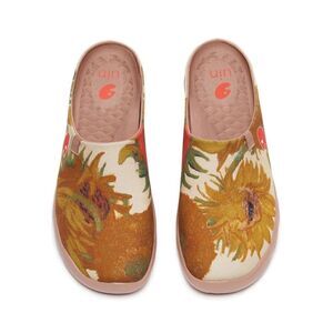 UIN Men's Comfort Mules Walking Casual Travel Shoes Malaga (Van Gogh Sunflowers)